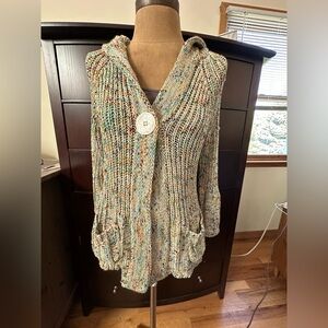 BCBGMaxAzria Multicolor Knit Cardigan with Button Detail 3/4 sleeve never wore